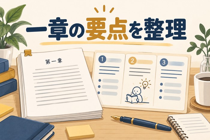 一章を書き始める前に要点と具体例を整理する