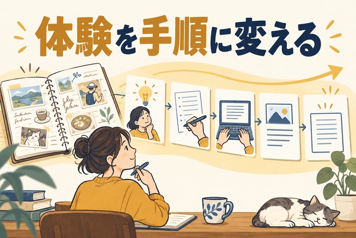 体験談をノウハウに変える:条件・手順・振り返りの書き方